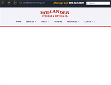 Tablet Screenshot of hollandermoving.com